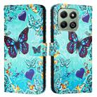 For Honor X6b Colored Drawing Pattern Plain Weave Leather Phone Case(Love Butterfly) - 2