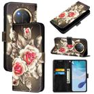 For Honor X9c 5G Colored Drawing Pattern Plain Weave Leather Phone Case(Roses On Black) - 1