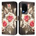 For Honor GT Colored Drawing Pattern Plain Weave Leather Phone Case(Roses On Black) - 2