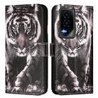 For Honor GT Colored Drawing Pattern Plain Weave Leather Phone Case(Black And White Tiger) - 2