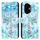 For Honor 300 Colored Drawing Pattern Plain Weave Leather Phone Case(Tower Butterfly) - 2
