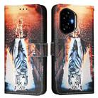 For Honor 300 Colored Drawing Pattern Plain Weave Leather Phone Case(Cats And Tigers) - 2
