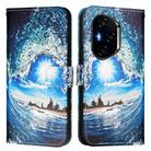 For Honor 300 Pro / 300 Ultra Colored Drawing Pattern Plain Weave Leather Phone Case(Waves And Sun) - 2