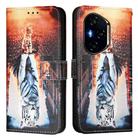 For Honor 300 Pro / 300 Ultra Colored Drawing Pattern Plain Weave Leather Phone Case(Cats And Tigers) - 2