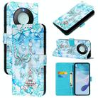 For Honor X9c Smart 5G Colored Drawing Pattern Plain Weave Leather Phone Case(Tower Butterfly) - 1