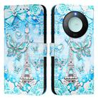 For Honor X9c Smart 5G Colored Drawing Pattern Plain Weave Leather Phone Case(Tower Butterfly) - 2