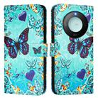 For Honor X9c Smart 5G Colored Drawing Pattern Plain Weave Leather Phone Case(Love Butterfly) - 2
