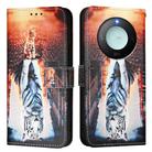 For Honor X9c Smart 5G Colored Drawing Pattern Plain Weave Leather Phone Case(Cats And Tigers) - 2
