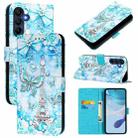 For Samsung Galaxy A16 5G Colored Drawing Pattern Plain Weave Leather Phone Case(Tower Butterfly) - 1