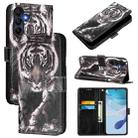 For Samsung Galaxy A26 5G Colored Drawing Pattern Plain Weave Leather Phone Case(Black And White Tiger) - 1