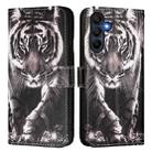 For Samsung Galaxy A26 5G Colored Drawing Pattern Plain Weave Leather Phone Case(Black And White Tiger) - 2