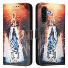 For Samsung Galaxy A56 5G Colored Drawing Pattern Plain Weave Leather Phone Case(Cats And Tigers) - 2