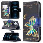 For iPhone 12 Pro Max Colored Drawing Pattern Horizontal Flip Leather Case with Holder & Card Slots & Wallet(Big Butterfly) - 1