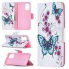 For Samsung Galaxy Note20 Colored Drawing Pattern Horizontal Flip Leather Case with Holder & Card Slots & Wallet(Peach Blossom and Butterfly) - 1