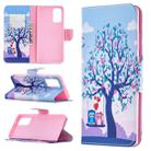 For Samsung Galaxy Note20 Colored Drawing Pattern Horizontal Flip Leather Case with Holder & Card Slots & Wallet(Two Owls) - 1