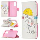For Samsung Galaxy Note20 Colored Drawing Pattern Horizontal Flip Leather Case with Holder & Card Slots & Wallet(Elephant) - 1