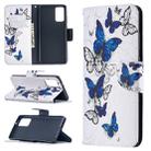 For Samsung Galaxy Note20 Colored Drawing Pattern Horizontal Flip Leather Case with Holder & Card Slots & Wallet(Butterflies) - 1
