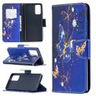 For Samsung Galaxy Note20 Colored Drawing Pattern Horizontal Flip Leather Case with Holder & Card Slots & Wallet(Purple Butterfly) - 1