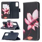 For Samsung Galaxy Note20 Colored Drawing Pattern Horizontal Flip Leather Case with Holder & Card Slots & Wallet(Lotus) - 1