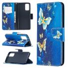 For Samsung Galaxy Note20 Colored Drawing Pattern Horizontal Flip Leather Case with Holder & Card Slots & Wallet(Gold Butterfly) - 1