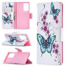 For Samsung Galaxy Note20 Ultra Colored Drawing Pattern Horizontal Flip Leather Case with Holder & Card Slots & Wallet(Peach Blossom and Butterfly) - 1