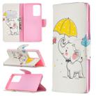 For Samsung Galaxy Note20 Ultra Colored Drawing Pattern Horizontal Flip Leather Case with Holder & Card Slots & Wallet(Elephant) - 1