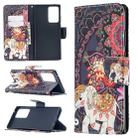 For Samsung Galaxy Note20 Ultra Colored Drawing Pattern Horizontal Flip Leather Case with Holder & Card Slots & Wallet(Flowers and Elephant) - 1