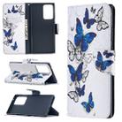 For Samsung Galaxy Note20 Ultra Colored Drawing Pattern Horizontal Flip Leather Case with Holder & Card Slots & Wallet(Butterflies) - 1