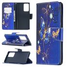 For Samsung Galaxy Note20 Ultra Colored Drawing Pattern Horizontal Flip Leather Case with Holder & Card Slots & Wallet(Purple Butterfly) - 1