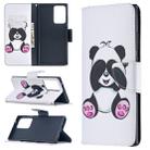 For Samsung Galaxy Note20 Ultra Colored Drawing Pattern Horizontal Flip Leather Case with Holder & Card Slots & Wallet(Panda) - 1
