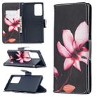 For Samsung Galaxy Note20 Ultra Colored Drawing Pattern Horizontal Flip Leather Case with Holder & Card Slots & Wallet(Lotus) - 1