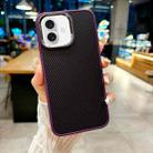 For iPhone 16 Plus Carbon Fiber Texture MagSafe Magnetic Shockproof Phone Case(Purple) - 1