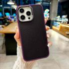 For iPhone 16 Pro Max Carbon Fiber Texture MagSafe Magnetic Shockproof Phone Case(Purple) - 1