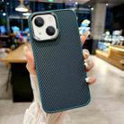 For iPhone 14 Plus Carbon Fiber Texture MagSafe Magnetic Shockproof Phone Case(Blue) - 1