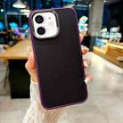 For iPhone 11 Carbon Fiber Texture MagSafe Magnetic Shockproof Phone Case(Purple) - 1