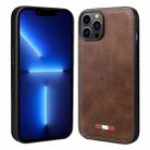 For iPhone 13 Pro VIETAO Plain Leather Stitching PU Phone Case(Brown) - 1