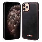 For iPhone 11 Pro Max VIETAO Plain Leather Stitching PU Phone Case(Black) - 1