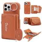 For iPhone 15 Pro Max VIETAO Ring Holder Wallet PU Phone Case with Lanyard(Brown) - 1