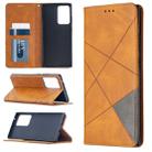For Samsung Galaxy Note 20 Ultra Rhombus Texture Horizontal Flip Magnetic Leather Case with Holder & Card Slots & Wallet(Yellow) - 1