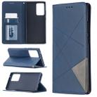 For Samsung Galaxy Note 20 Ultra Rhombus Texture Horizontal Flip Magnetic Leather Case with Holder & Card Slots & Wallet(Blue) - 1