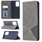For Samsung Galaxy Note 20 Ultra Rhombus Texture Horizontal Flip Magnetic Leather Case with Holder & Card Slots & Wallet(Grey) - 1