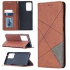 For Samsung Galaxy Note 20 Ultra Rhombus Texture Horizontal Flip Magnetic Leather Case with Holder & Card Slots & Wallet(Brown) - 1