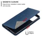For Samsung Galaxy Note 20 Rhombus Texture Horizontal Flip Magnetic Leather Case with Holder & Card Slots & Wallet(Blue) - 5