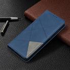 For Samsung Galaxy Note 20 Rhombus Texture Horizontal Flip Magnetic Leather Case with Holder & Card Slots & Wallet(Blue) - 7