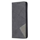 For Samsung Galaxy Note 20 Rhombus Texture Horizontal Flip Magnetic Leather Case with Holder & Card Slots & Wallet(Black) - 2