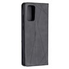 For Samsung Galaxy Note 20 Rhombus Texture Horizontal Flip Magnetic Leather Case with Holder & Card Slots & Wallet(Black) - 3