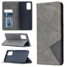 For Samsung Galaxy Note 20 Rhombus Texture Horizontal Flip Magnetic Leather Case with Holder & Card Slots & Wallet(Grey) - 1