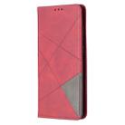 For Samsung Galaxy Note 20 Rhombus Texture Horizontal Flip Magnetic Leather Case with Holder & Card Slots & Wallet(Red) - 2