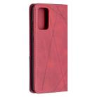 For Samsung Galaxy Note 20 Rhombus Texture Horizontal Flip Magnetic Leather Case with Holder & Card Slots & Wallet(Red) - 3