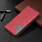 For Samsung Galaxy Note 20 Rhombus Texture Horizontal Flip Magnetic Leather Case with Holder & Card Slots & Wallet(Red) - 7